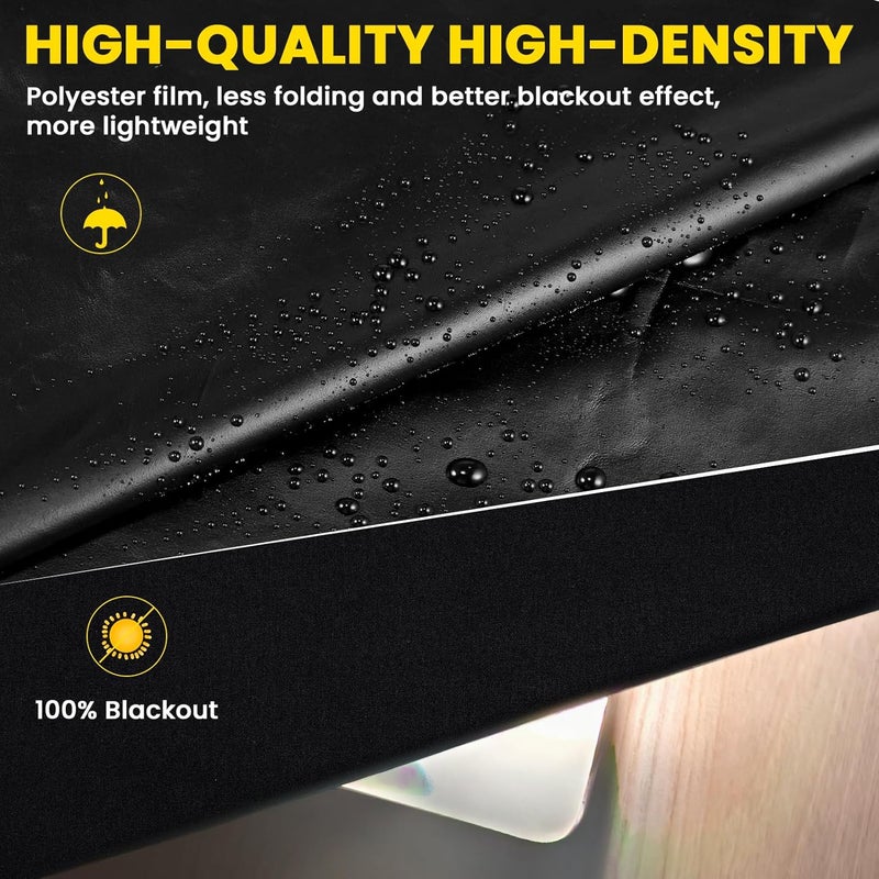 GLICPIX 100% Blackout Blinds with Stickers 118" x 59" Blackout Curtains for Bedroom Window Blinds No Drill Thermal Insulated and Block UV for Bedroom,Baby Nursery, RV,Media Room or Travel, Black - Image 2